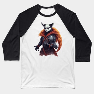 The Fierce Guardian: Raccoon-Fox-Badger Hybrid Hero Baseball T-Shirt